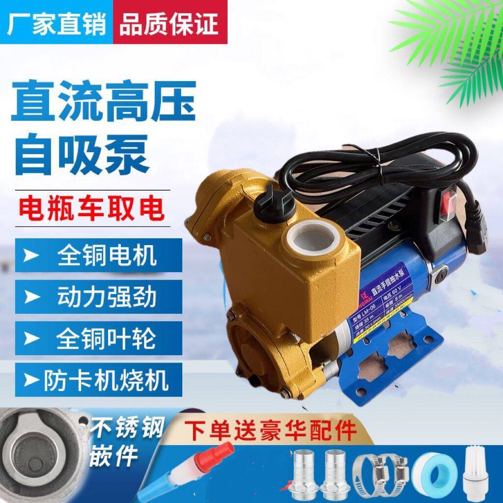 直流自吸泵12v24v48v60V72v农用电动车抽水泵便携式灌溉浇菜水泵