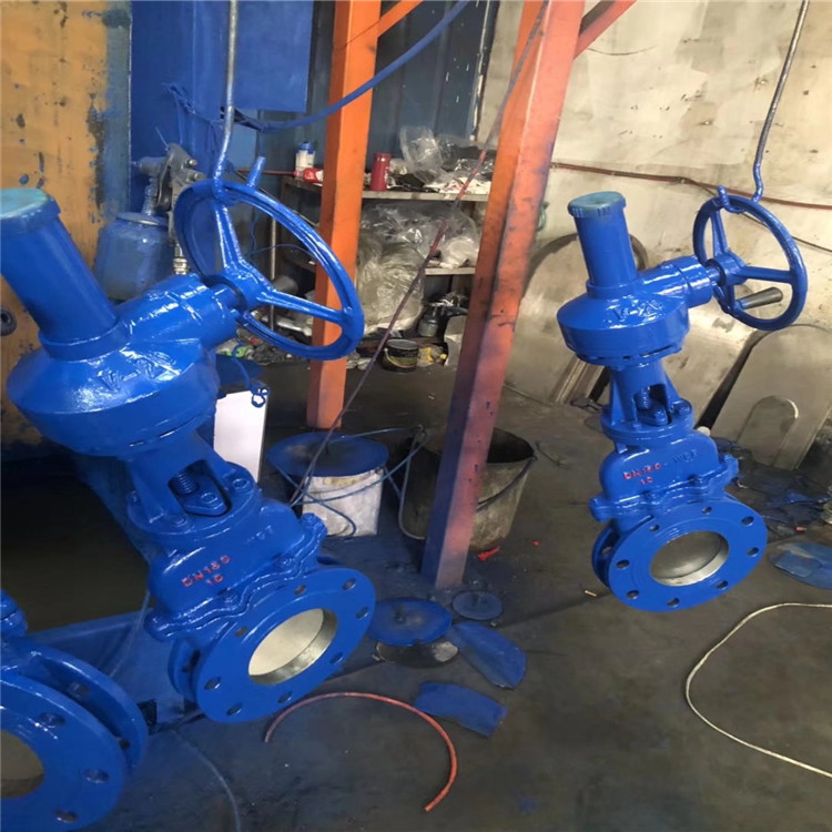 伞齿轮暗杆刀闸阀 DMZ573Y-10C 污水处理用带盖耐磨刀闸阀 DN250
