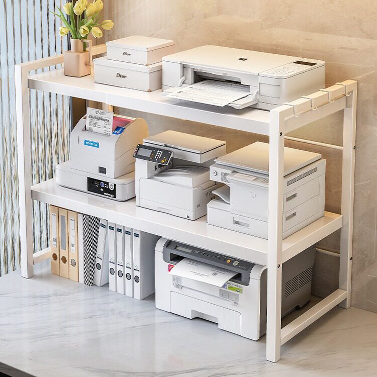 可伸缩桌面打印机置物架多层收纳架子办公室针式快递家用桌上支架