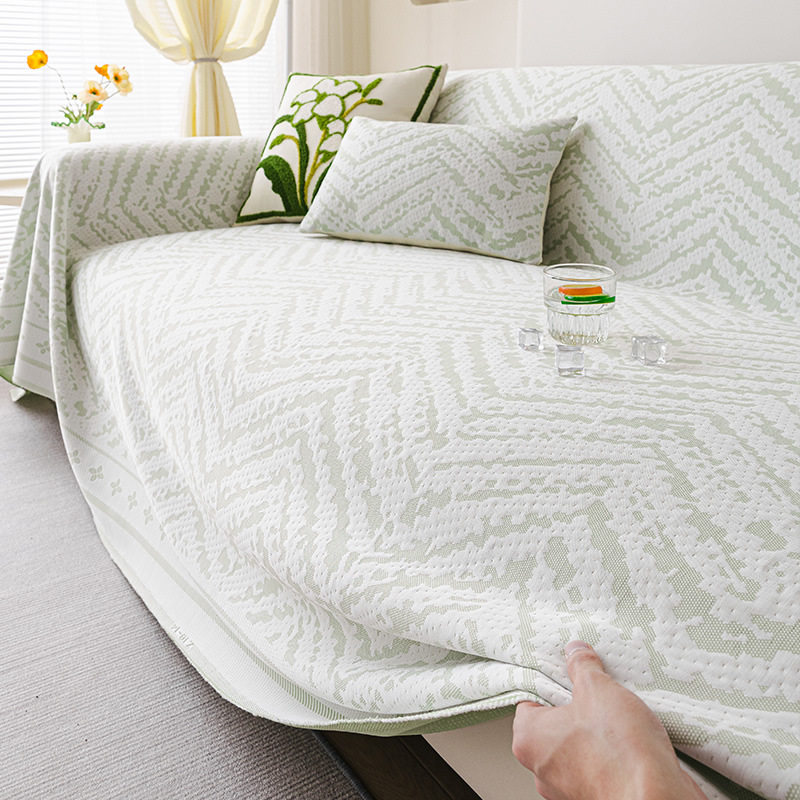 凉豆豆沙发盖布巾夏季沙发套罩2025新款凉席坐垫夏天凉感沙发毯子
