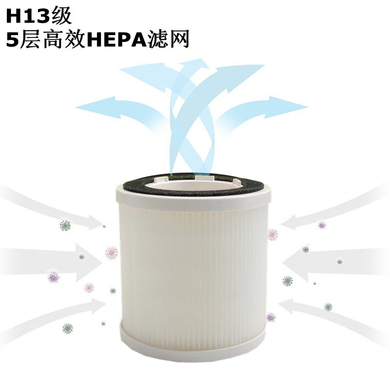 H13桌面迷你净化器过滤网PA201滤芯配件便捷拆卸空气净化器滤网
