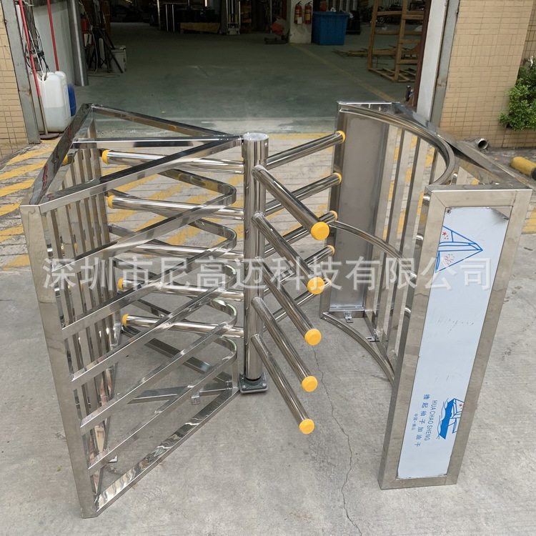 尼高迈单边通行不锈钢梳状旋转门 矩形半高单向门 高铁站出口辊匝