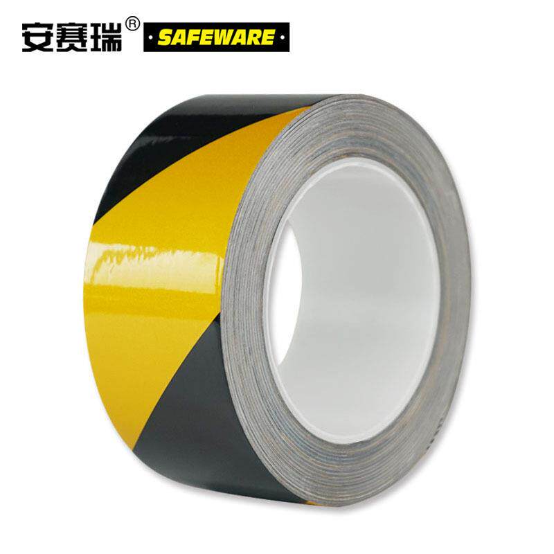 安赛瑞反光警示划线胶带（黄/黑）100mm×22m黄黑斜纹14346