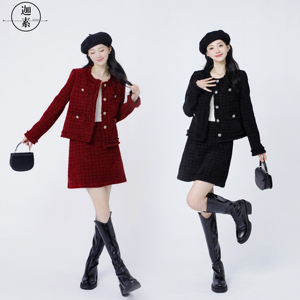 JIASU【西西里的美丽传说】 2024F/W细闪编织小香风套装 S388