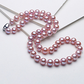 九紫离火紫色正圆无核珍珠项链女淡水珍珠项链高品质锁骨链送女友