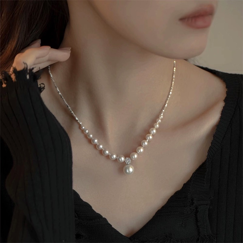 碎银几两珍珠项链晚会饰品妇女节礼物送女友送老婆