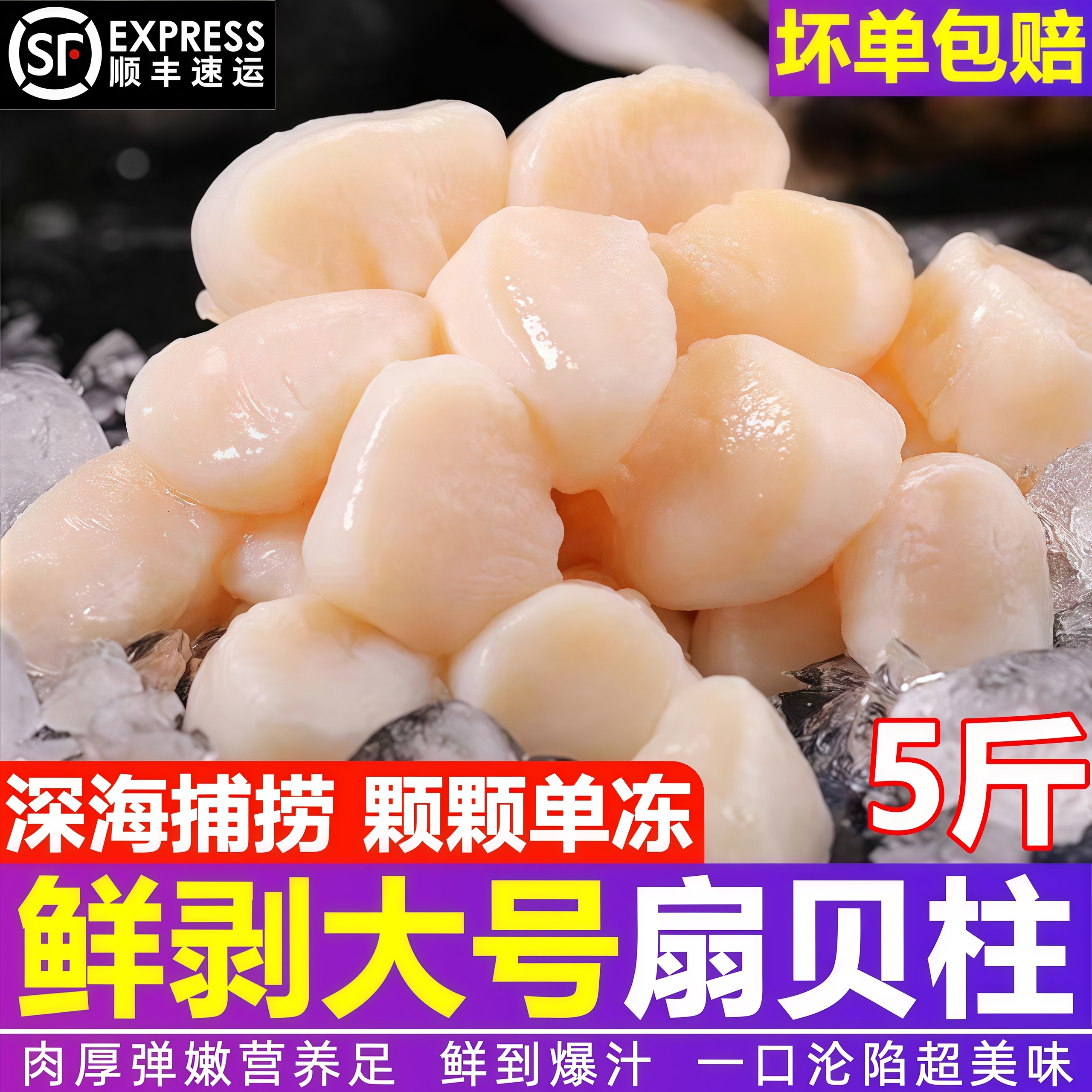 新鲜扇贝柱瑶柱冰鲜扇贝肉丁