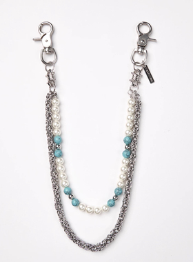 ONEER 牛仔裤裤链链条挂链装饰西裤珍珠配饰ins腰链绿松石挂饰