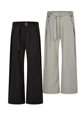 ONEER 亚麻纹休闲轻薄夏季打褶宽松袈裟'坐禅'西裤透气阔腿裤