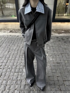 短款 假两件可拆卸双层领夹克 静奢正肩高级外套 北欧都市 ONEER