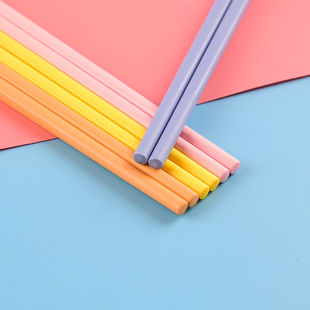 彩色筷子10双家庭分o餐马卡龙色不同颜色家用合金防滑十色一人一