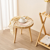 日式 原木风家用矮凳边几桌子v玄关客厅沙发旁装 饰落地摆件民宿家