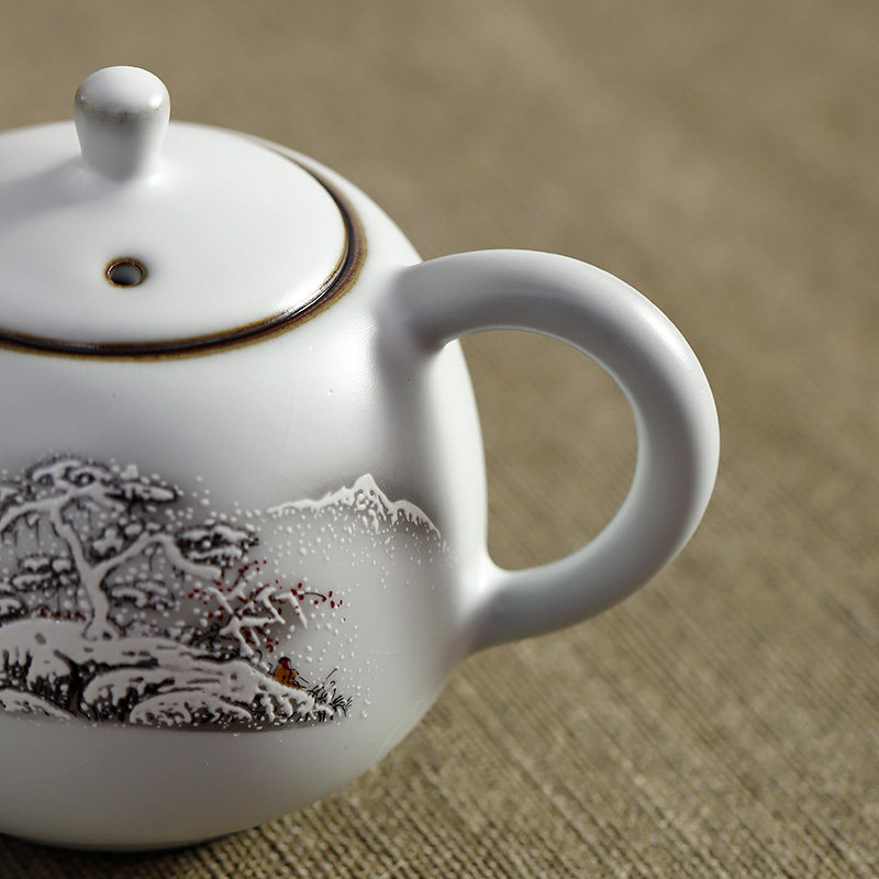 月白汝窑茶壶可j养开片陶瓷壶单壶泡茶器功夫茶具小容量家用红茶,餐饮具,茶壶,淘宝优惠券,粉丝福利购,淘宝优惠卷