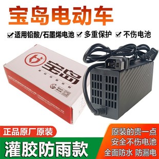 寶島電動車原裝 充電器48V30Ah60V72VF96V20Ah鉛酸石墨烯新國標(biāo)插