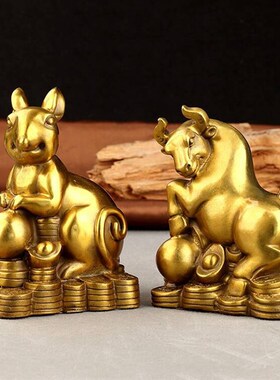 全铜十二12生肖摆件装饰全套鼠牛虎兔属龙蛇马羊猴V鸡狗猪铜工艺