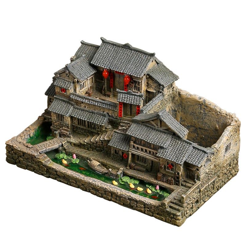 创意复古花盆客厅微景观小房子植物盆栽J文竹假山摆件阳台装饰布,家居饰品,桌面摆件,淘宝优惠券,粉丝福利购,淘宝优惠卷