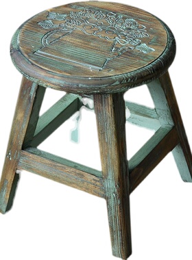 美式做旧实木多肉花托架矮花凳花盆架置物架田P园阳台花园小矮凳