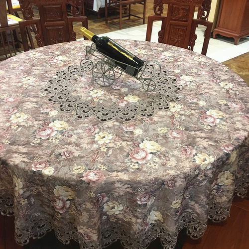 桌布圆形b家用餐桌圆桌子桌布欧式布艺圆桌台布圆形桌布圆桌布中