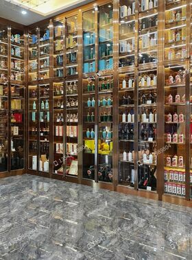 不锈钢酒柜欧式h家用红酒柜酒吧展示柜餐厅别墅红酒架恒温柜订制