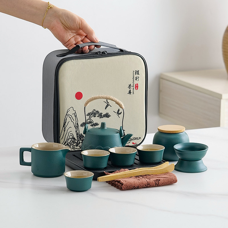 日式旅行小茶具j套装功夫茶杯家用出差办公室泡茶壶便携式户外茶,餐饮具,旅行茶具,淘宝优惠券,粉丝福利购,淘宝优惠卷