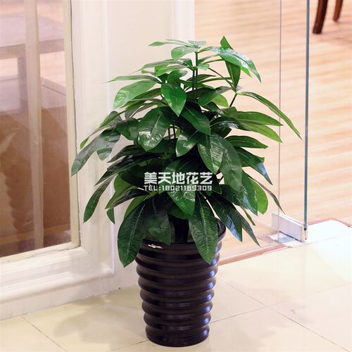 仿真发财树 假树假花客u厅装饰塑料绿植落地仿真树盆栽盆景