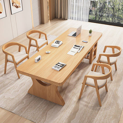 客厅实木带抽屉大书桌简约家用工作台书房书法桌书画桌双人学习桌