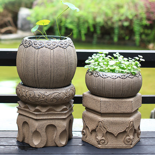 汉韵堂园林景观装饰摆件户外庭院景观植物布置花园造景中式底座