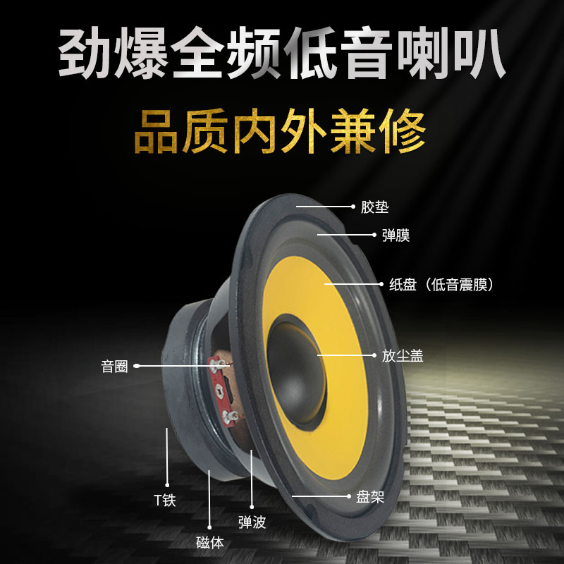 4/5/6/8/10/12寸喇叭汽车低音炮改装车载音响货车重低音全频喇叭