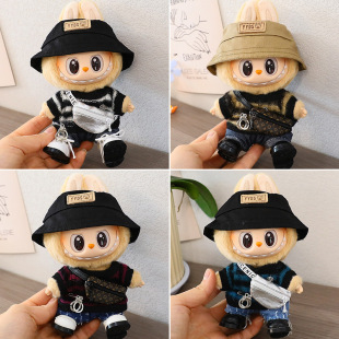 一二代拉布布挂件衣服labubu盲盒钥匙扣搪胶公仔毛衣套装帽鞋包包