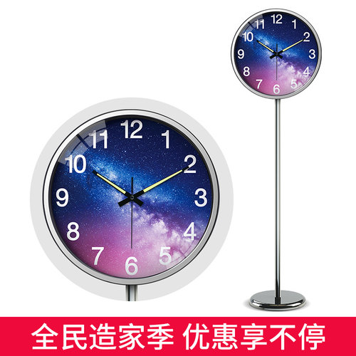 夜光立地钟欧式客厅 个性落地钟静音时F尚 创意站地时钟卧室14英