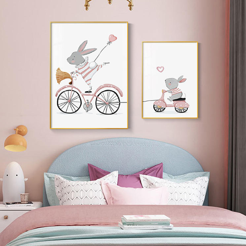 高级感儿童房装饰画男孩s女孩房间卧室床头挂画创意组合背景墙壁图片