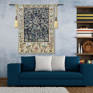 威廉莫里斯-生命树丨欧式艺术挂毯提花壁毯 背景V墙装饰布艺挂画