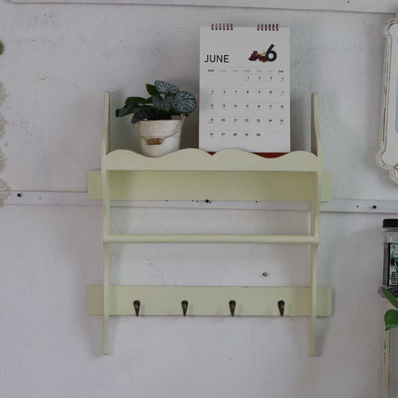 实木做旧田园风家居墙上碟子架厨房客厅K置物架收纳整理架子户外