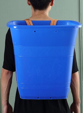 塑料背篓农村加厚大号塑料熟胶y农用家用背筐方形收纳桶结实大背