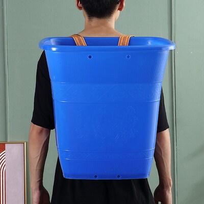 塑料背篓农村加厚大号塑料熟胶y农用家用背筐方形收纳桶结实大背