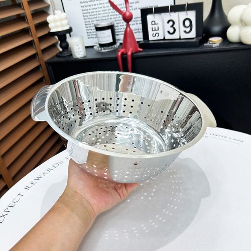 18/10不锈钢m洗菜滤水篮水果洗菜篮沥水盆家用厨房圆形漏盆