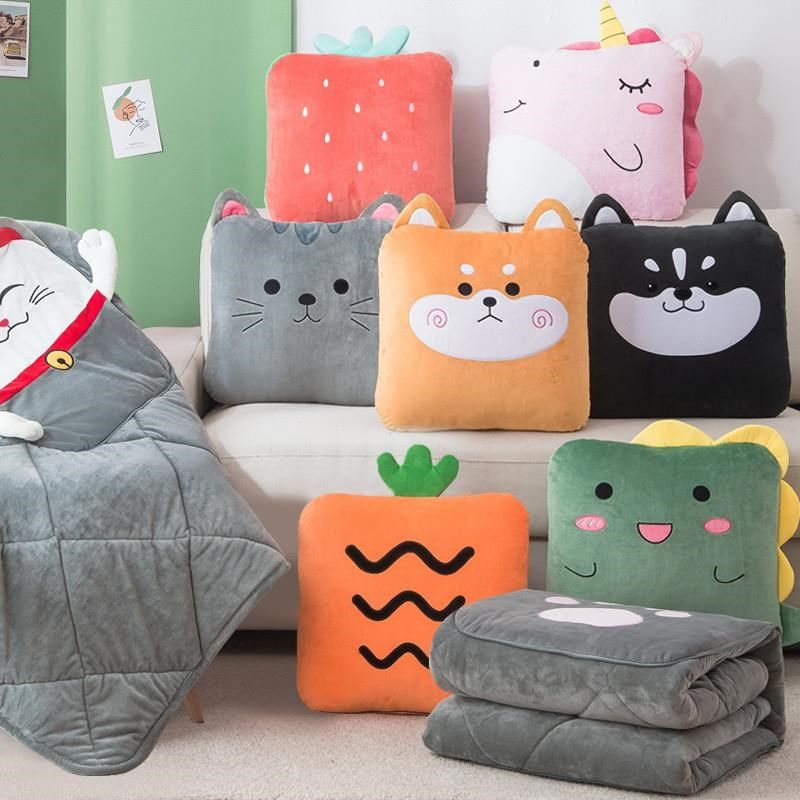 小学生午睡毯教室用办公室小毯子加厚抱枕被子Q两用汽车载靠垫靠,居家布艺,抱枕被,淘宝优惠券,粉丝福利购,淘宝优惠卷