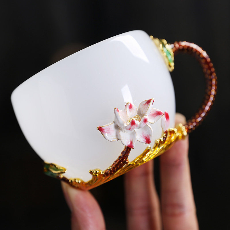 珐琅彩琉璃主人杯单个带手柄茶杯创意花茶品茗T杯女性七夕水杯,餐饮具,茶杯,淘宝优惠券,粉丝福利购,淘宝优惠卷