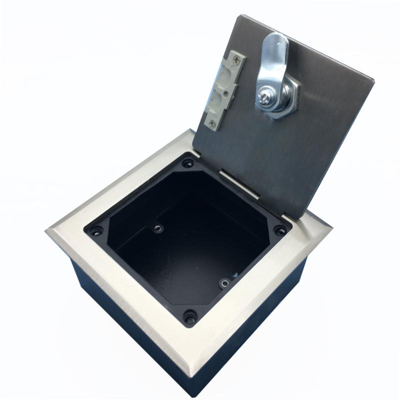 RUIBO安装1位86面板不锈钢翻盖C开启带锁防盗带出线孔银行监狱地