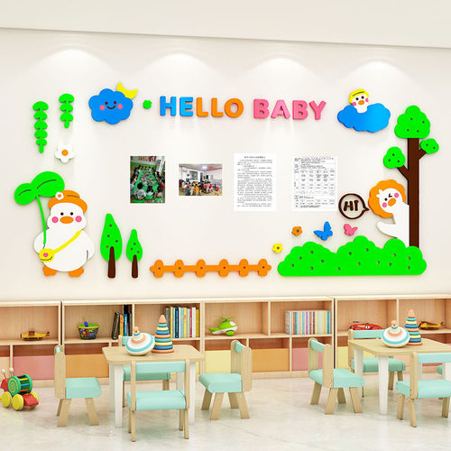 家园联系栏幼儿园边框卡通公告栏大厅走H廊环创墙面装饰主题墙成