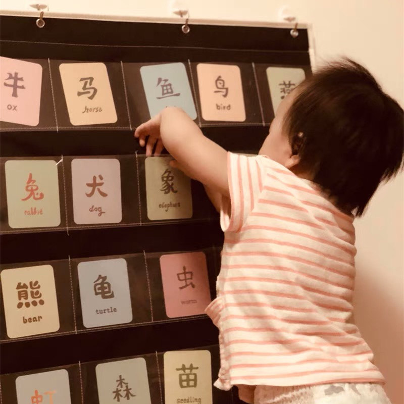 字卡挂袋儿童早教启蒙学习认字识字卡带学英语闪卡挂W袋幼儿园挂,收纳整理,收纳挂袋,淘宝优惠券,粉丝福利购,淘宝优惠卷