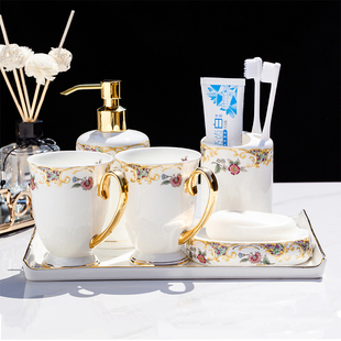 欧式 情缘卫浴自由搭配漱s口杯牙刷杯刷牙杯牙具卫浴五件洗漱用品