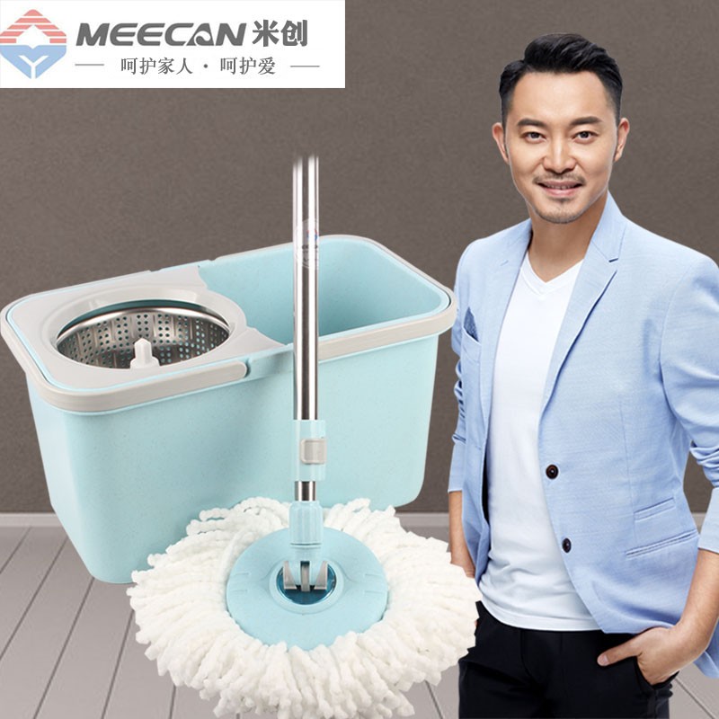 米创甩干拖把桶家用手压式双驱z动拖把桶自动拖把桶旋转拖把旋风