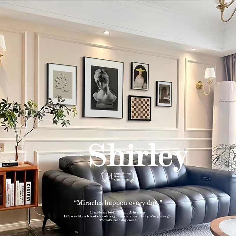 美式轻奢客厅装饰画小众艺术高级感组合画复N古法式沙发背景墙挂