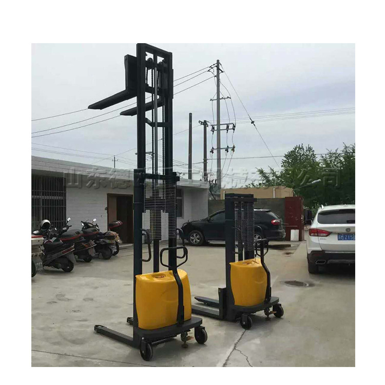 电动液压式货物堆高车 工厂物料转运电动叉车 手推式电动运输设备