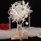 新娘结婚团扇手工diy材料包重工成品扇闺蜜新婚礼物喜扇秀禾婚礼