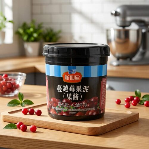 新仙尼蔓越莓果泥果酱果汁冰沙甜品蛋糕面包烘焙原料1.36kg
