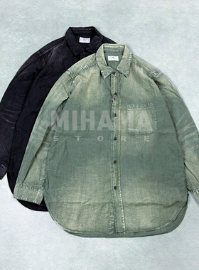 现货 HERILL U.S.N Linen shirt 亚麻水洗做旧复古休闲衬衫 26SS