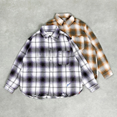 ANACHRONORM 衬衫 OMBRE DAMAGED 现货 破坏格子长袖 CHECK SHIRTS