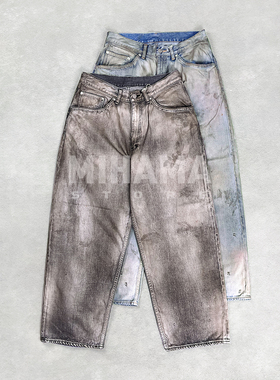 现货 ANCELLM #03 AGING01 日产水洗做旧复古休闲牛仔长裤 25AW